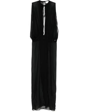Monot Mouwloze Doorzichtige Maxi-Jurk - Zwart