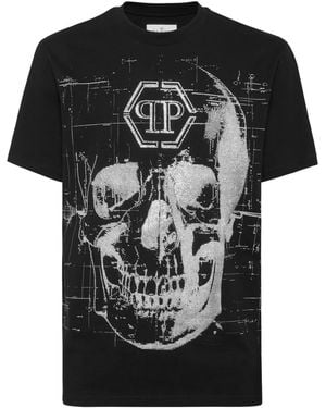 Philipp Plein Skull-Embellished T-Shirt - Black