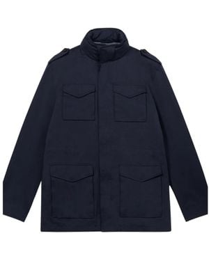 Brooks Brothers Epaulettes Flap Pockets Field Jacket - Blue