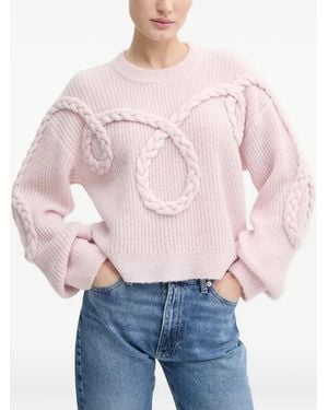 Munthe Braided-Detail Sweater - Blue