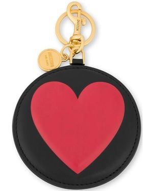 Moschino Heart-Print Keyring - Pink
