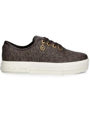 MICHAEL Michael Kors Logo-Print Platform Sneakers - Brown