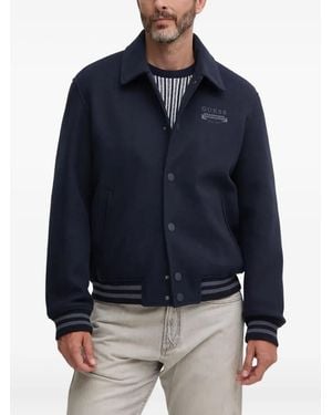 Guess Jacke Mit Logo-Streifen - Blau
