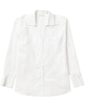 1989 STUDIO Striped Long-Sleeved Shirt Dress - White