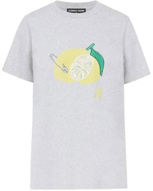 Iceberg Lemon-Print Short-Sleeve T-Shirt - White