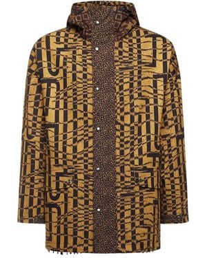 Pierre Louis Mascia Abstract-Print Hooded Jacket - Brown