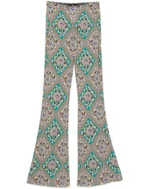 Etro Floral-Print Trousers - Green