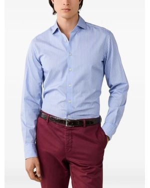 Hackett Twill Striped Shirt - Blue