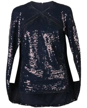 Valentino Garavani Sequined Cape-Style Blouse - Blue