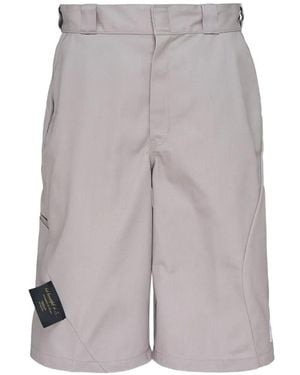 Undercover X Dickies Logo-Patch Twill Shorts - Grey