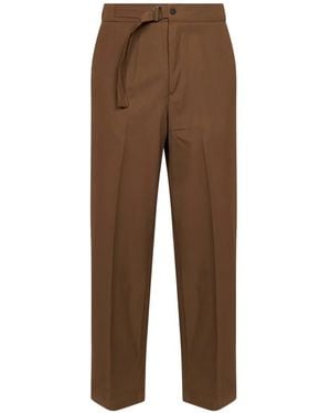 Costumein Belted Pressed-Crease Trousers - Brown