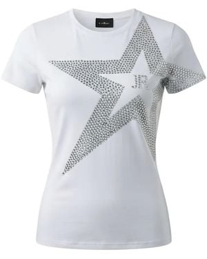 John Richmond Rhinestone-Embellished Star-Motif T-Shirt - Gray