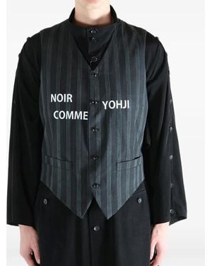 Yohji Yamamoto Pinstripe Cotton Waistcoat - Black
