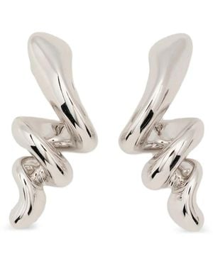 Maria Black Polished-Finish Earrings - White