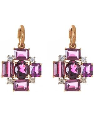 Irene Neuwirth Gemmy Gem ガーネット ピアス 18kローズゴールド - ピンク