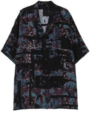 Yohji Yamamoto Patterned Silk Jacket - Black