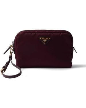 Prada Kosmetiktasche Mit Logo - Lila