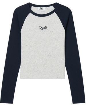 Chocoolate Raglan-sleeve T-shirt - ブルー