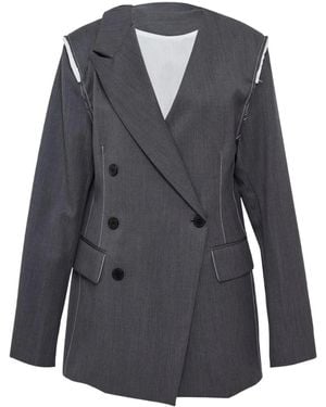 MMAM Origami Double-Breasted Blazer - Black