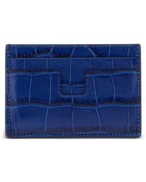 Tom Ford Tarjetero Con Efecto De Piel De Cocodrilo - Azul