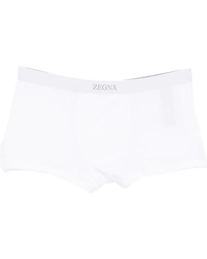 ZEGNA Logo-Waistband Trunks - White
