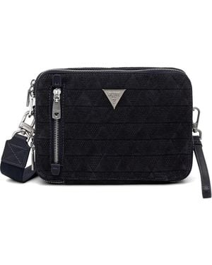 Guess Torino Geometric-Quilted Shoulder Bag - Noir