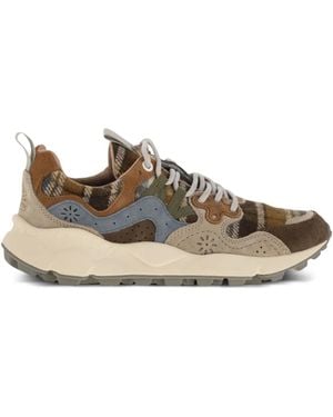 Flower Mountain Yamano 3 Panelled Trainers - Brown