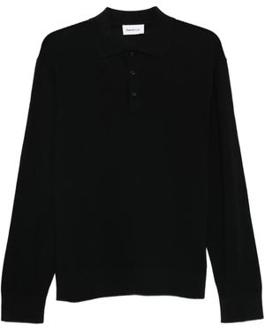 Diana Studio Button-Down Polo Top - Black
