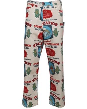 Bode Graphic-Print Trousers - Blue