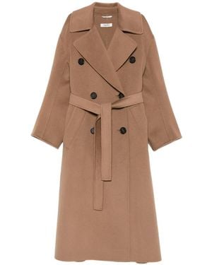Max Mara ベルテッド ダブルコート - ナチュラル