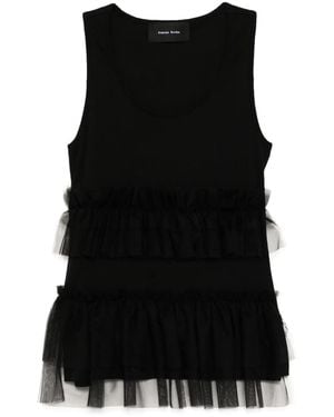 Simone Rocha Tutu-Hem Tank Top - Black
