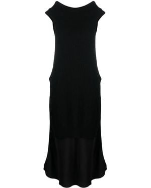 Semicouture Off-Shoulder Wool Blend Maxi Dress - Black