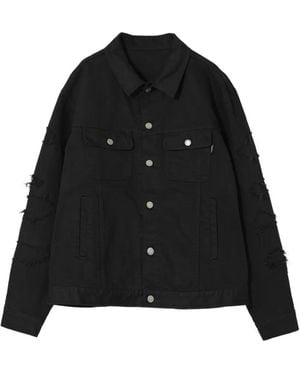 Undercover Distressed Cotton Denim Jacket - Black