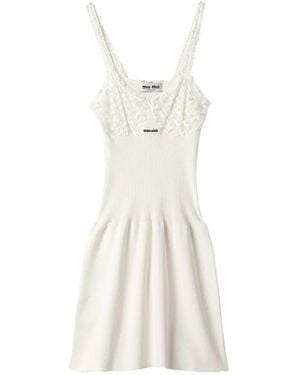 Miu Miu Cotton And Lace Dress - White