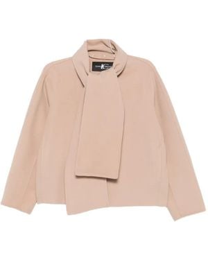 Luisa Cerano Scarf-Detail Wool Jacket - Pink