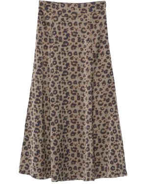 Ba&sh Blaire Animal-Print Midi Skirt - Brown