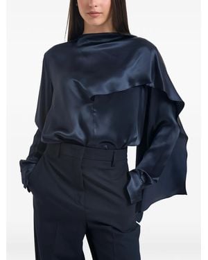 Semicouture Ruffled-Panel Shirt - Blue