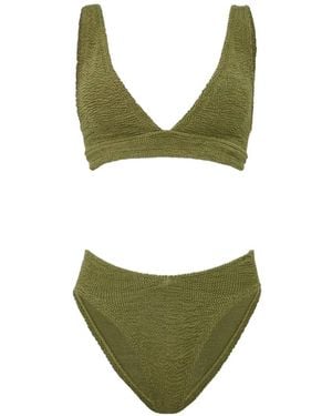 Hunza G Angel Crinkled-Texture Bikini - Green