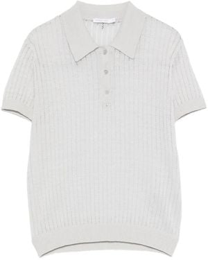 Patrizia Pepe Buttoned Knitted Polo Shirt - White