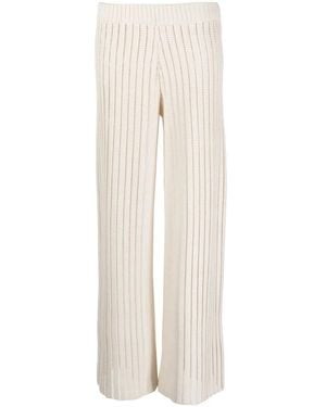 Fabiana Filippi Ribbed Wide-Leg Trousers - Natural