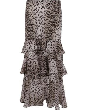 RIXO London Rok Met Luipaardprint - Grijs