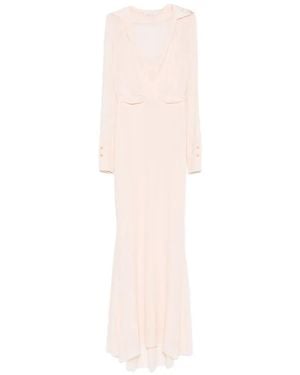 Patrizia Pepe Crystal-Embellished Maxi Dress - White