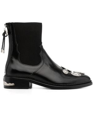 Toga Mix-Badge Chelsea Boots - Black