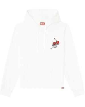 DIESEL Sv-S-Norm-Hood-Cher Sweatshirt - White