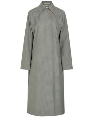 Our Legacy Capital Check-Pattern Single-Breasted Trench Coat - Grey