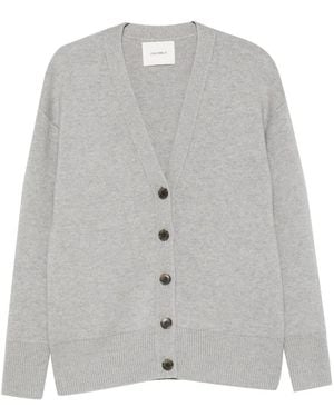 Lisa Yang Amery V-Neck Button-Up Cardigan - White