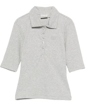 Gestuz Drew Short-Sleeves Polo Shirt - Gray