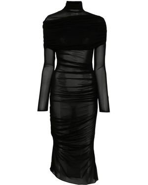 Mugler シャーリング シアードレス - ブラック