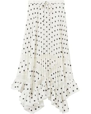 Claudie Pierlot Falda midi con motivo de lunares - Blanco
