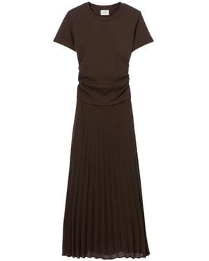 Claudie Pierlot Robe Plissée À Design Bi-Matière - Multicolour